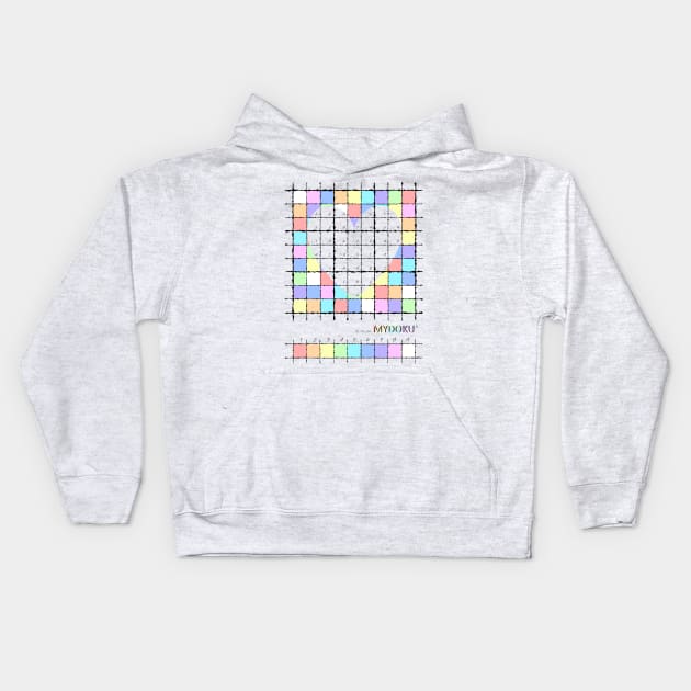 Mydoku_101_001_004 _F: Sudoku, Sudoku coloring, logic, logic puzzle, holiday puzzle, fun, away from screen Kids Hoodie by Mydoku